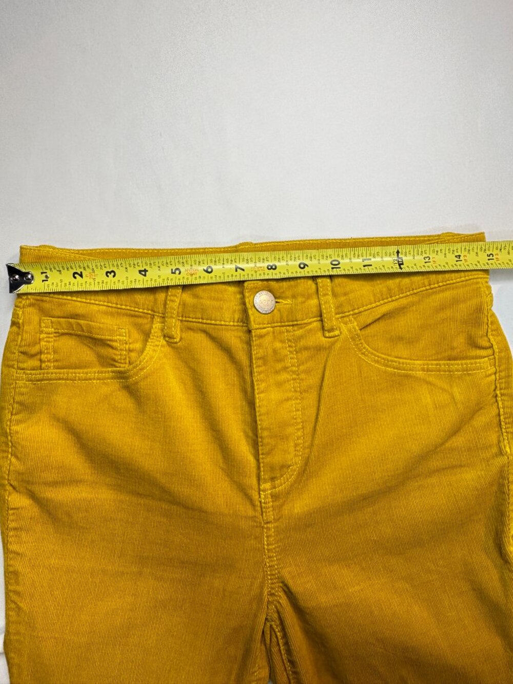 LOFT Mustard Yellow High-Waisted Skinny Corduroy Pants - Picture 6 of 8